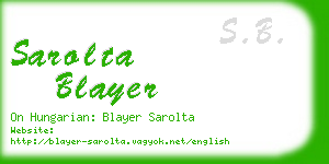 sarolta blayer business card